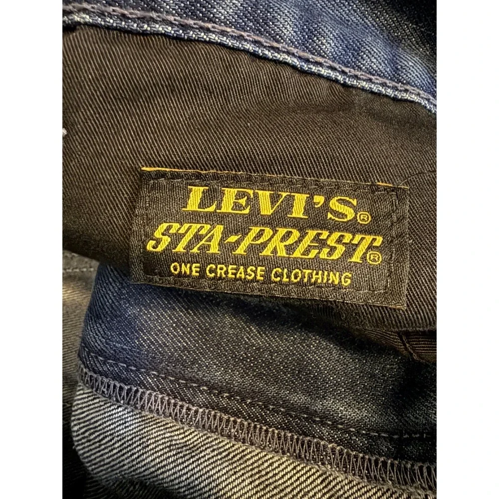 Levi's 566 Sta-Prest Jeans Mens 34x34 Blue Red Tab 90s Vintage Made in Spain